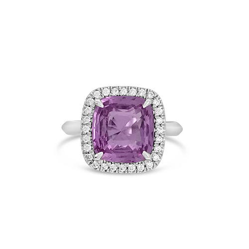 Pink Sapphire & Diamond Ring