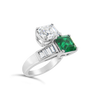 Emerald & Diamond Bypass Ring