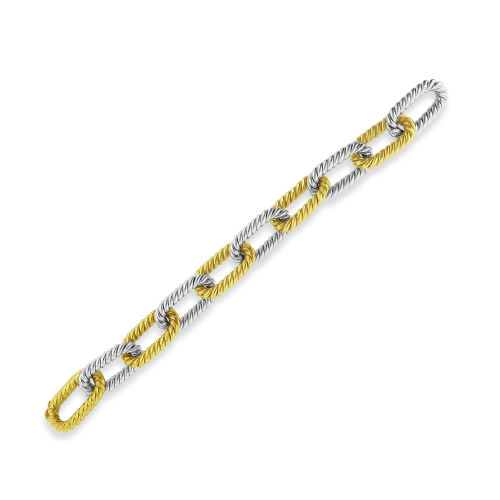 Yellow & White Gold Twisted Link Estate Bracelet
