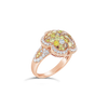 Fancy Colored Diamonds in a Flower Design Ring
