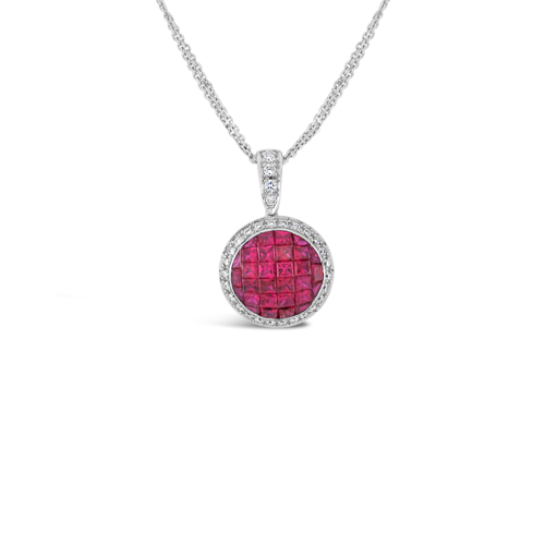 Ruby & Diamond Round Pendant