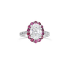 Diamond & Pink Sapphire Engagement Ring