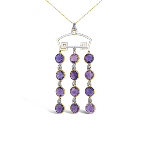 Amethyst Art Deco Estate Pendant
