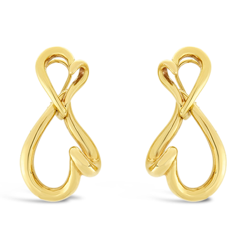 Gold Heart Day & Night Estate Earrings