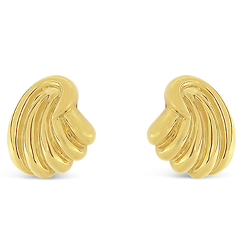 Gold Wave Estate Earrings