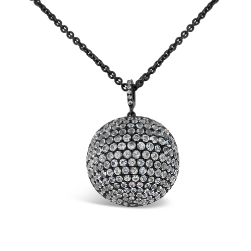 White Sapphire Ball Pendant