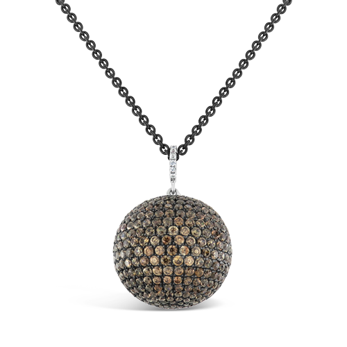 Brown Zircon Sphere Shaped Pendant