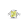 Cushion cut Yellow Diamond Engagement Ring
