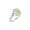 Cushion cut Yellow Diamond Engagement Ring