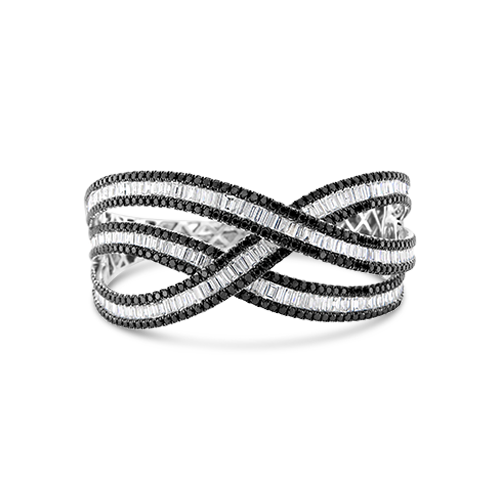 Black & White Diamond Bangle Bracelet
