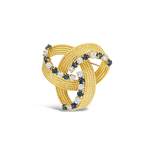 Sapphire & Diamond Estate Pin