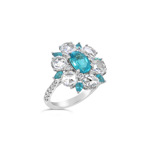 Paraiba & Diamond Cocktail Ring