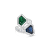 Emerald, Sapphire & Diamond Bypass Ring