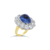 Cabochon Sapphire & Diamond Estate Ring