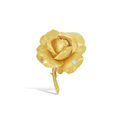 Gold Estate Rose Pin