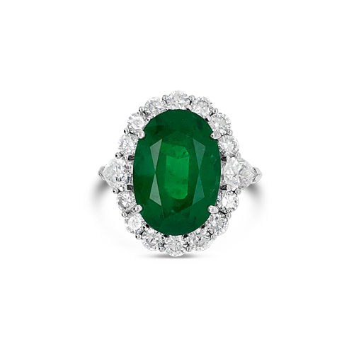 Oval Emerald & Diamond Ring