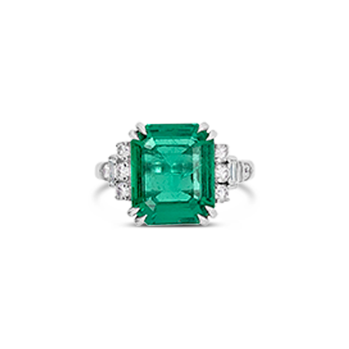 Emerald & Diamond Estate Ring