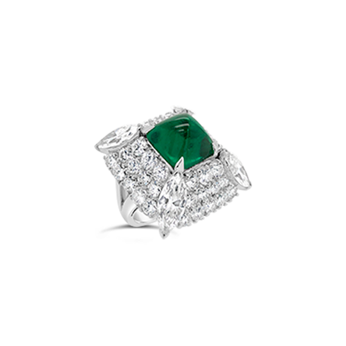 Emerald & Diamond Estate Ring