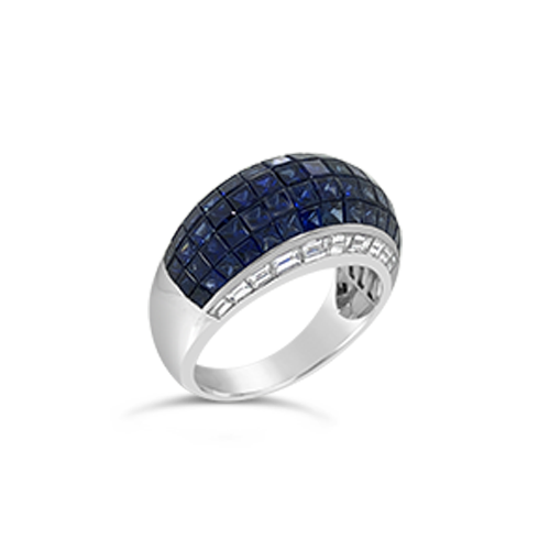 Sapphire & Diamond Dome Ring