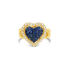 Sapphire & Diamond Heart Ring