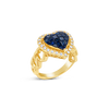 Sapphire & Diamond Heart Ring