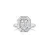 Octagonal Shaped Diamond Engagement Ring
