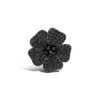 Black Spinel Flower Ring