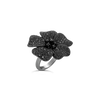 Black Spinel Flower Ring