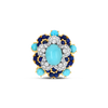 Turquoise, Lapis & Diamond Estate Ring
