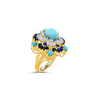 Turquoise, Lapis & Diamond Estate Ring