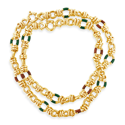 Gold & Enamel Estate Necklace