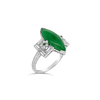 Natural Jade & Diamond Estate Ring