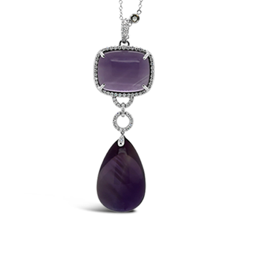 Amethyst & Diamond Pendant