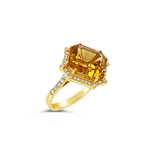 Citrine & Diamond Ring
