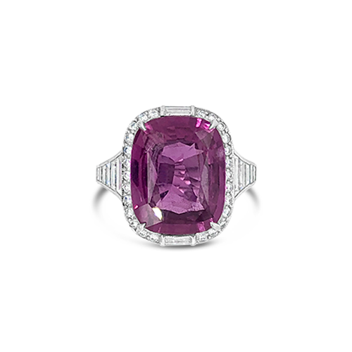 Pink Sapphire & Diamond Ring