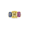Yellow, Pink & Blue Sapphire Ring