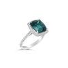 Blue Tourmaline & Diamond Ring