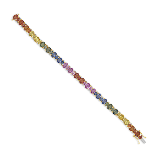 Multi-color Sapphire & Diamond Bracelet