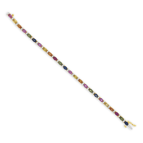 Multi-color Sapphire & Diamond Bracelet
