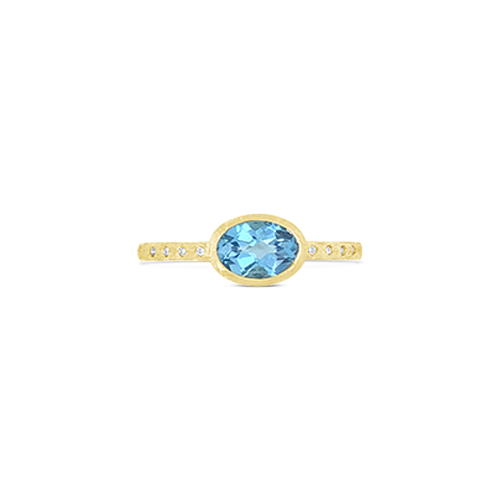 Blue Topaz & Diamond Ring