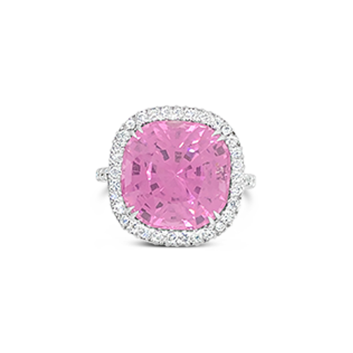 Pink Spinel & Diamond Ring