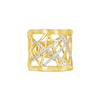 Gold & Diamond Lattice Wide Ring