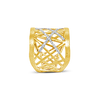 Gold & Diamond Lattice Wide Ring