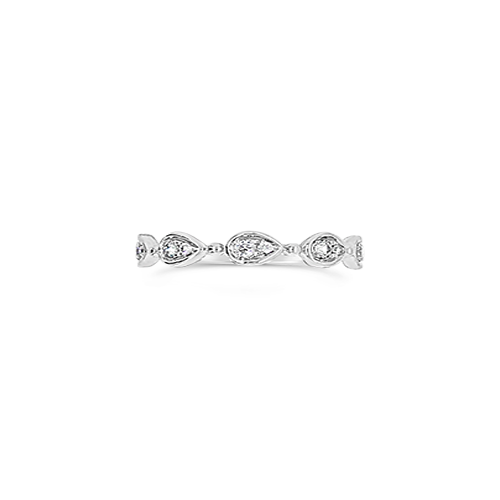 Diamond Band with Pear Shaped Motifs