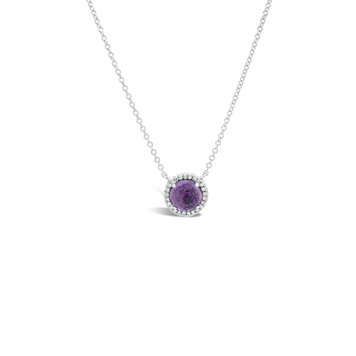 Amethyst & Diamond Pendant