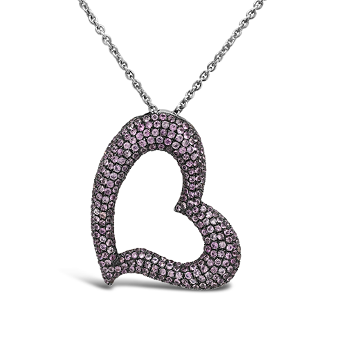 Pink Sapphire Heart Pendant