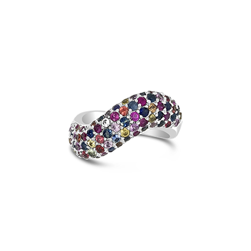 Multi-color Sapphire Wave Ring