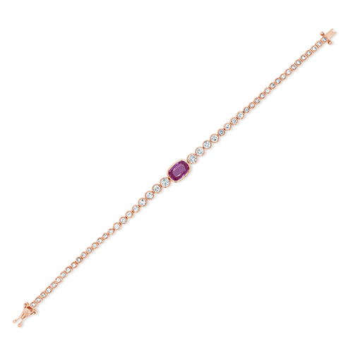 Pink Sapphire & Diamond Bracelet