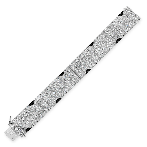 Diamond & Onyx French Estate Bracelet