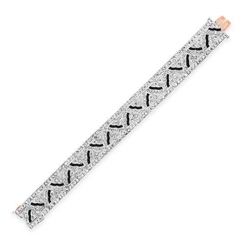 Diamond & Onyx Tiffany Deco Estate Bracelet